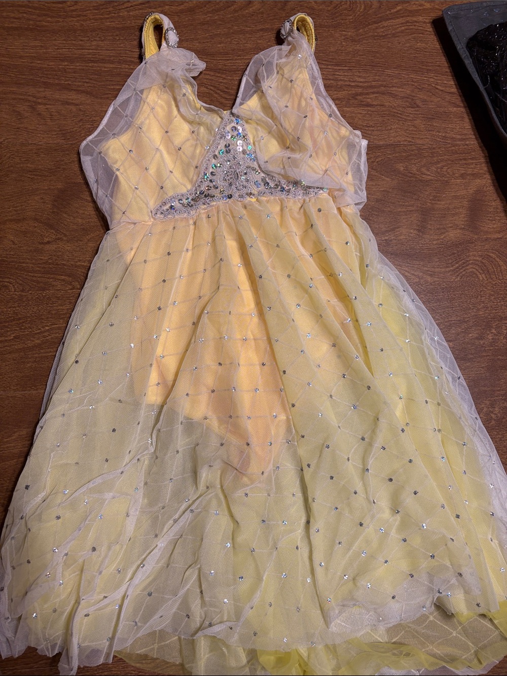 Revolution Yellow Sequin Tulle Party Dress